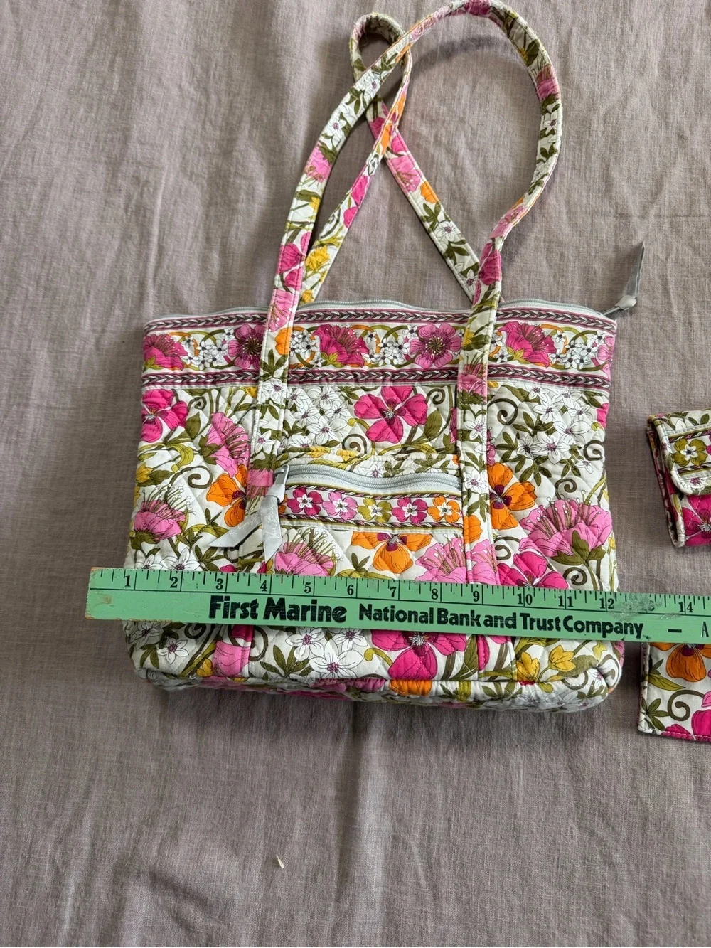 Vera Bradley 2011 Tea Garden Floral Quilted Tote Bag Matching Wallets Preppy